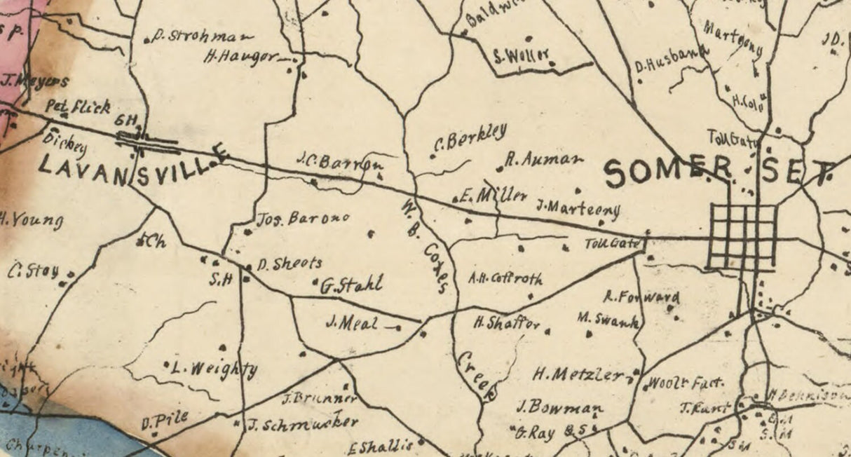 1860 Map of Somerset County Pa