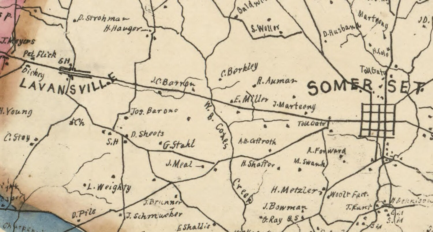 1860 Map of Somerset County Pa