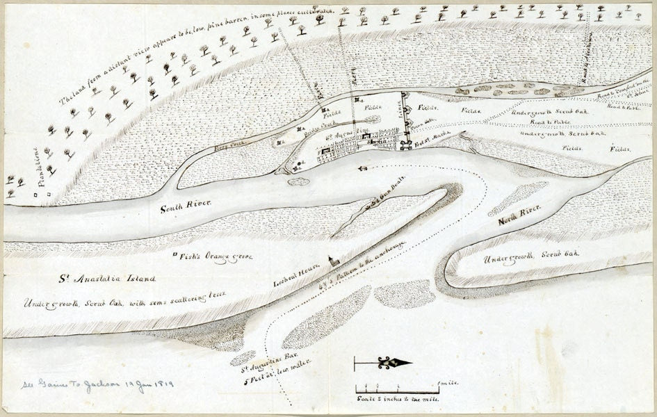 1819 Map Plan of Saint Augustine Florida