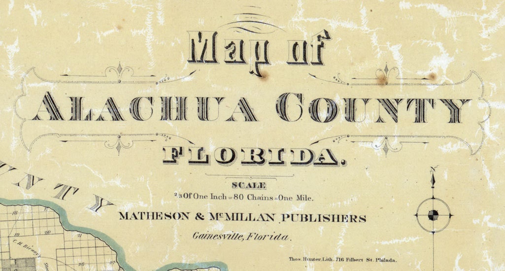 1880 Map of Alachua County Florida