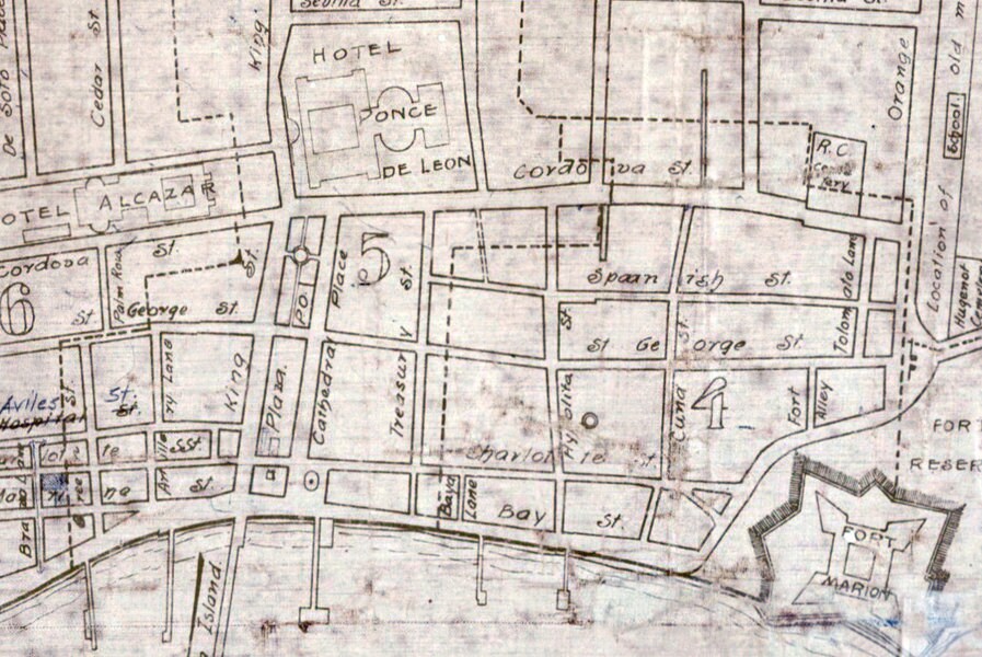 1923 Map of Saint Augustine Saint Johns County Florida