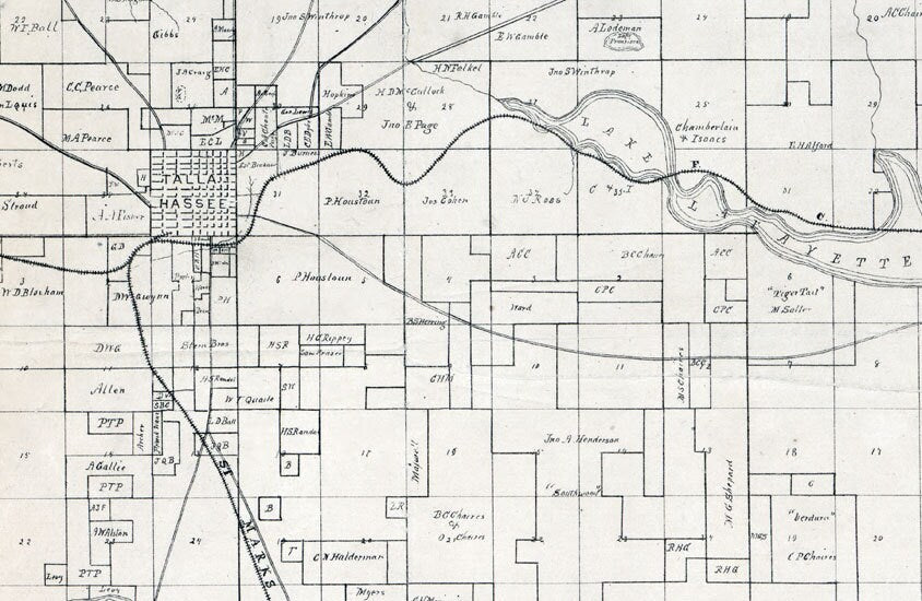 1883 Map of Leon County Florida Tallahassee