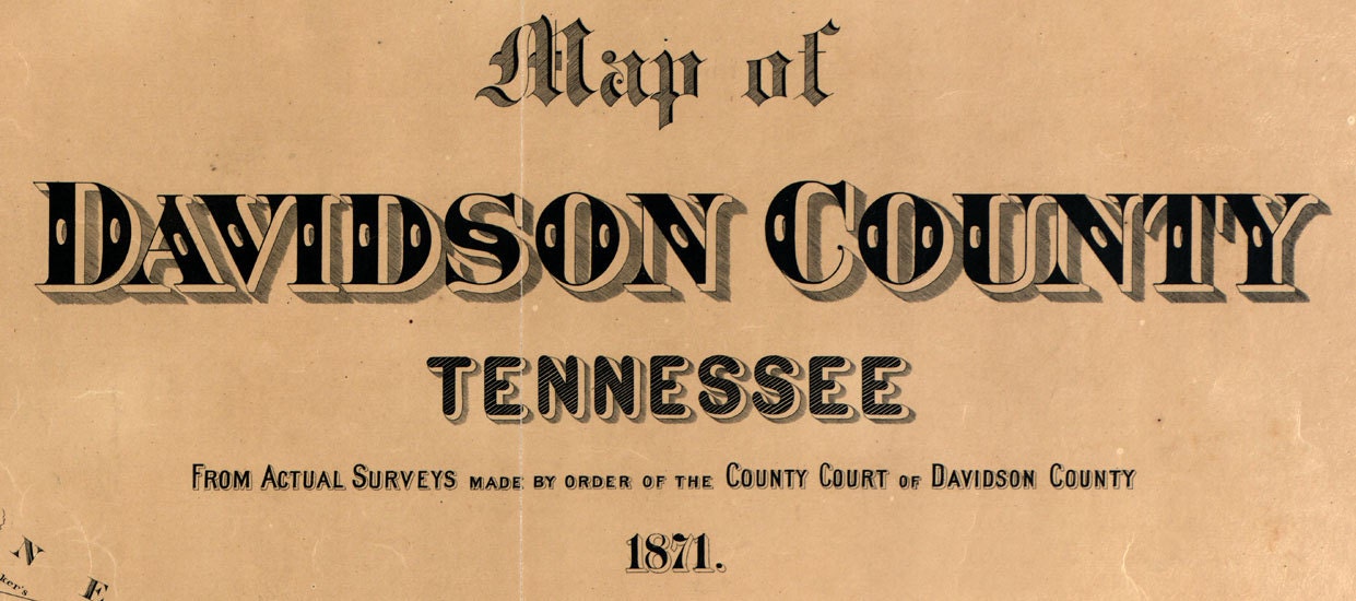 1871 Map of Davidson County Tennessee Nashville