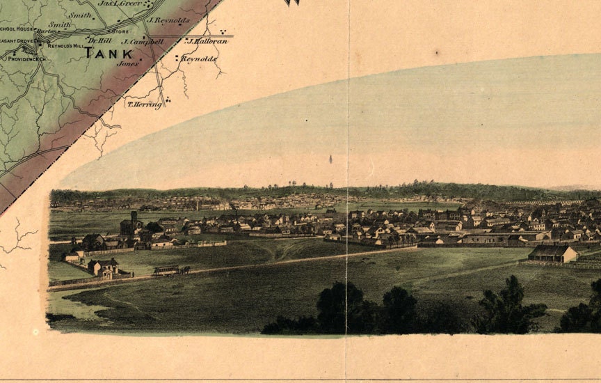 1871 Map of Davidson County Tennessee Nashville