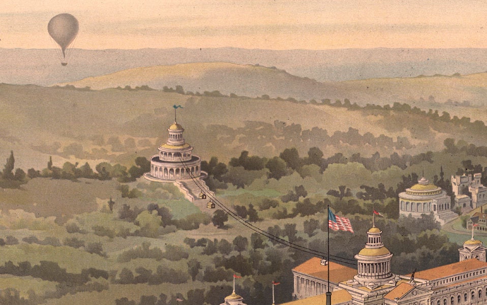 1896 Aerial Map Photo of Nashville Tennessee