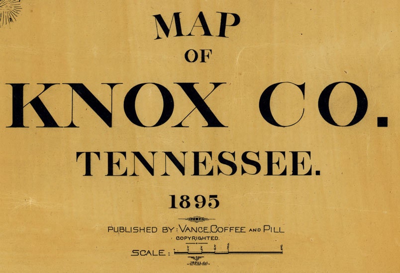 1895 Map of Knox County Tennessee Knoxville
