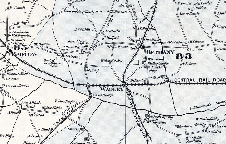 1879 Map of Jefferson County Georgia Louisville Reproduction