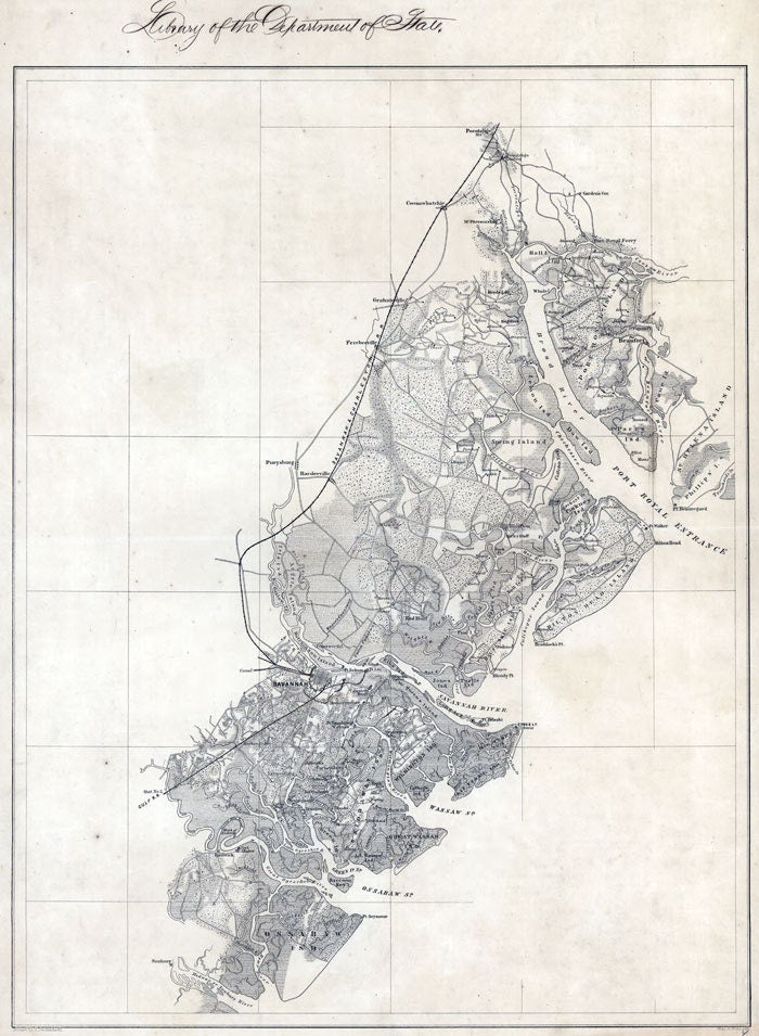 1861 Map of The Environs of Savannah Georgia Reproduction