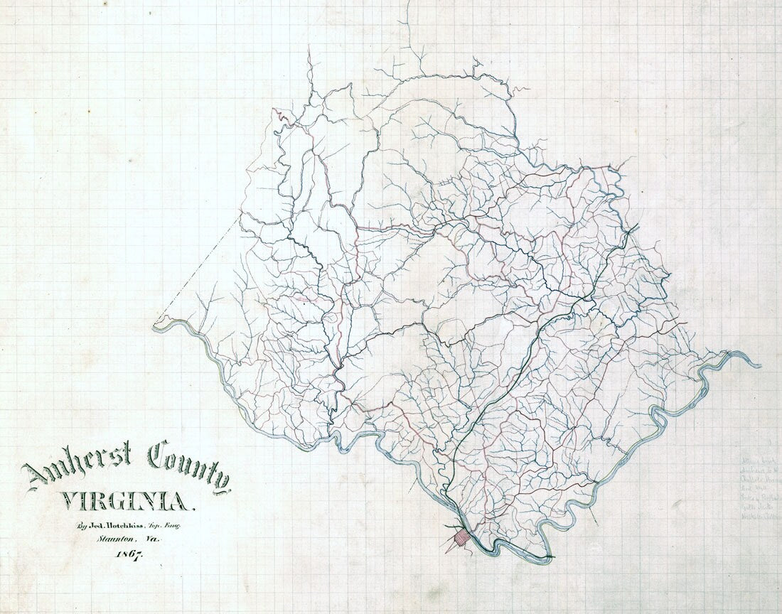 1867 Map of Amherst County Virginia