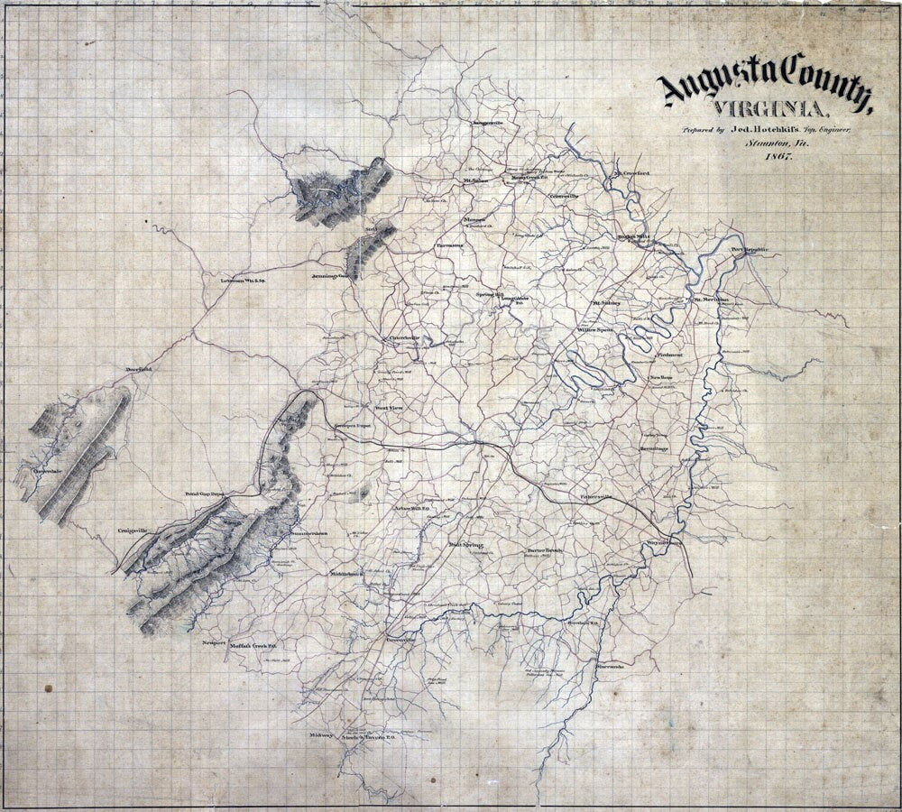 1867 Map of Augusta County Virginia