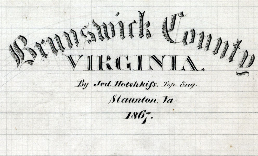 1867 Map of Brunswick County Virginia