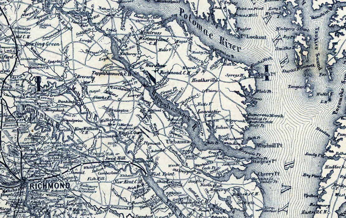 1864 Map of Richmond Virginia Area