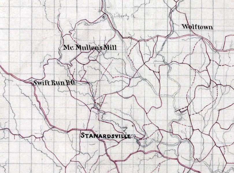 1867 Map of Rappahannock Madison and Greene County Virginia