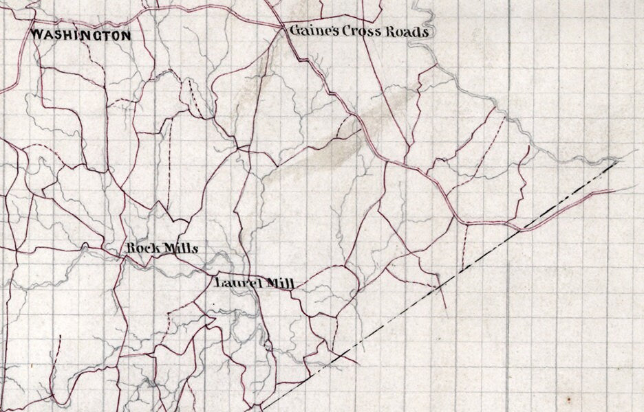 1867 Map of Rappahannock Madison and Greene County Virginia