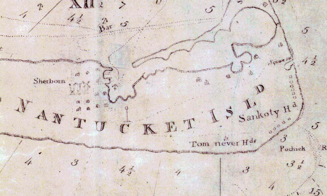 1791 Nautical Chart Map of Nantucket Shoals and Marthas Vineyard Massachusetts