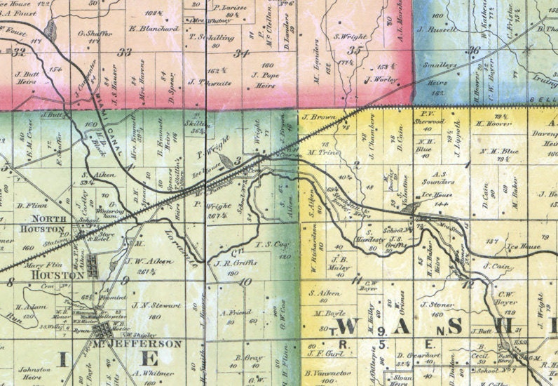 1865 Farm Line Map of Shelby County Ohio