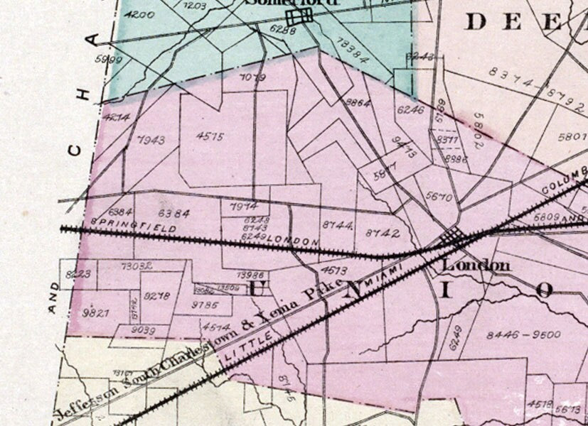 1875 Map of Madison County Ohio