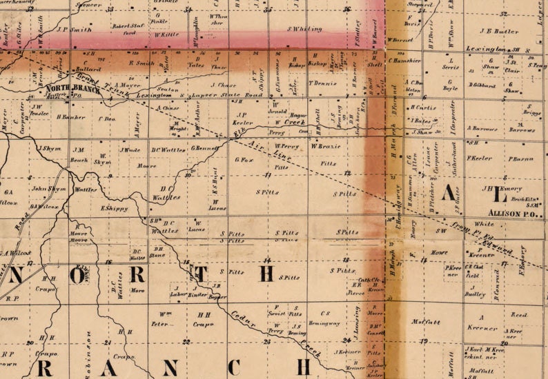 1863 Farm Line Map of Lapeer County Michigan