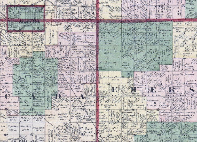 1876 Map of Gratiot County Michigan