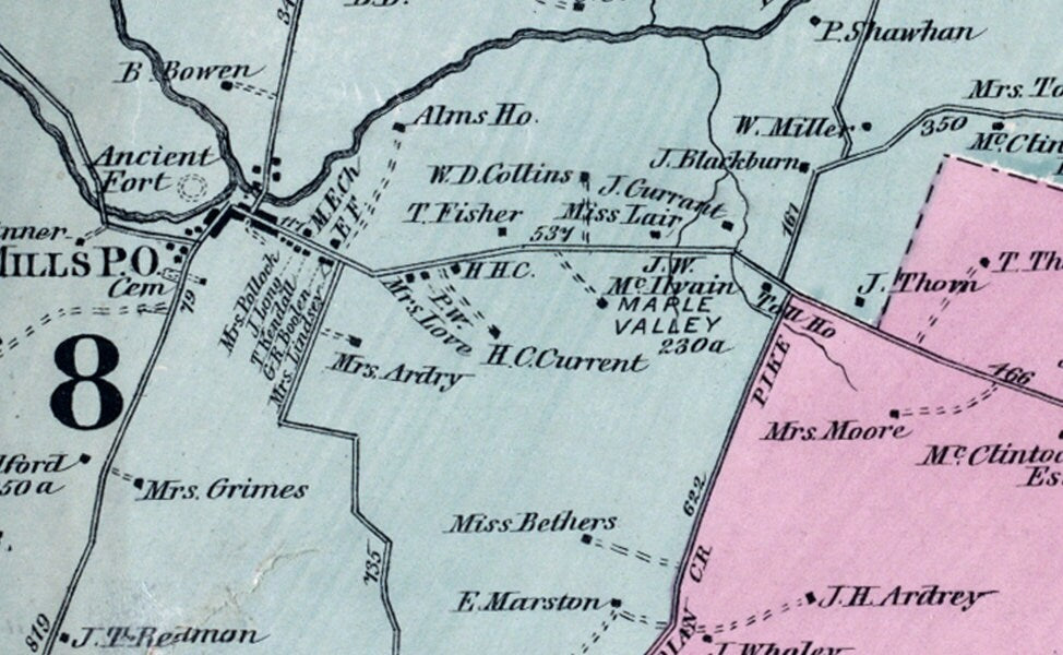 1877 Map of Bourbon County Kentucky 2 Map Set