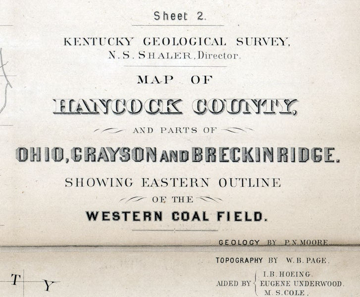 1887 Map of Hancock County Kentucky & Parts of Ohio Grayson Breckinridge