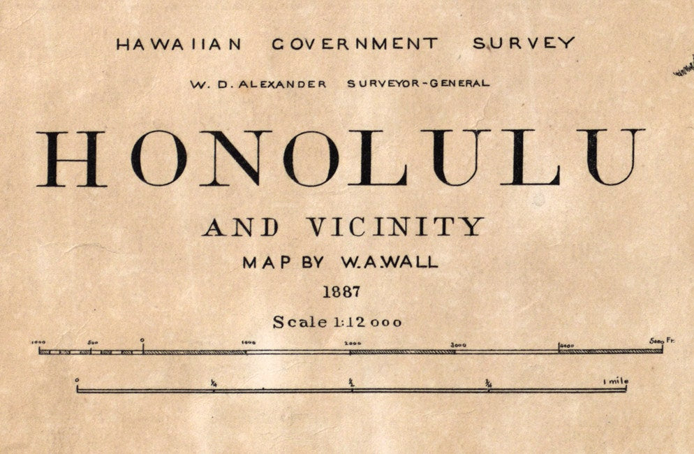 1887 Map of Honolulu Hawaii