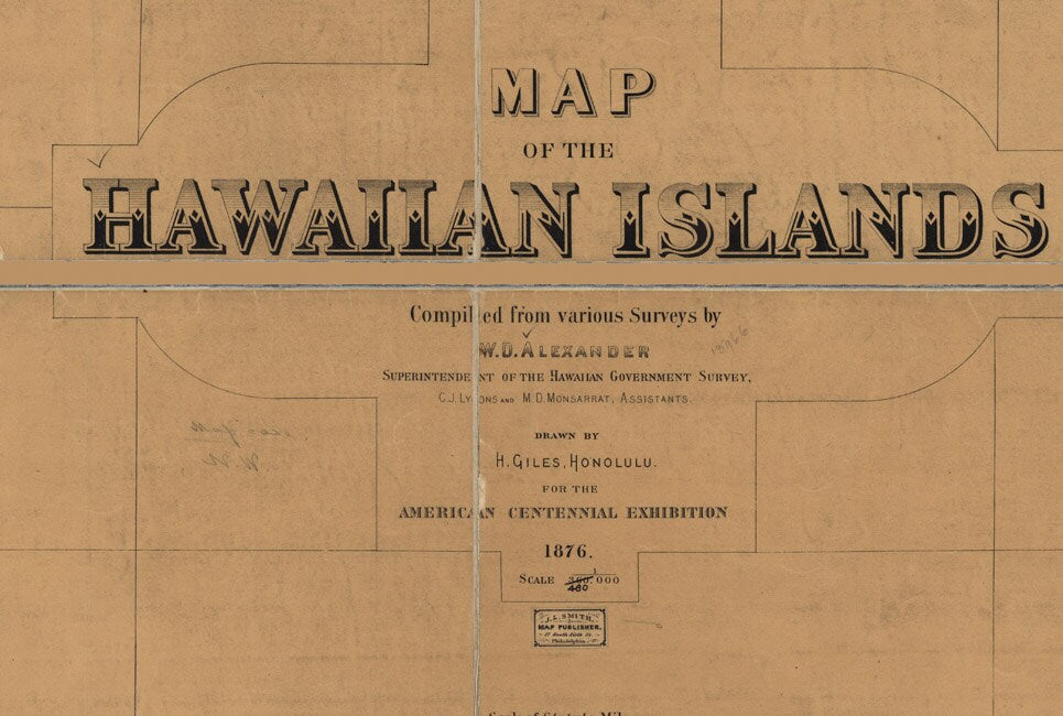 1876 Map of the Hawaiian Islands