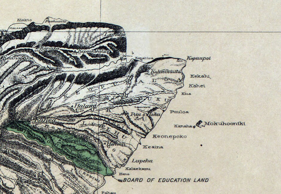 1897 Map of Molokai Hawaii