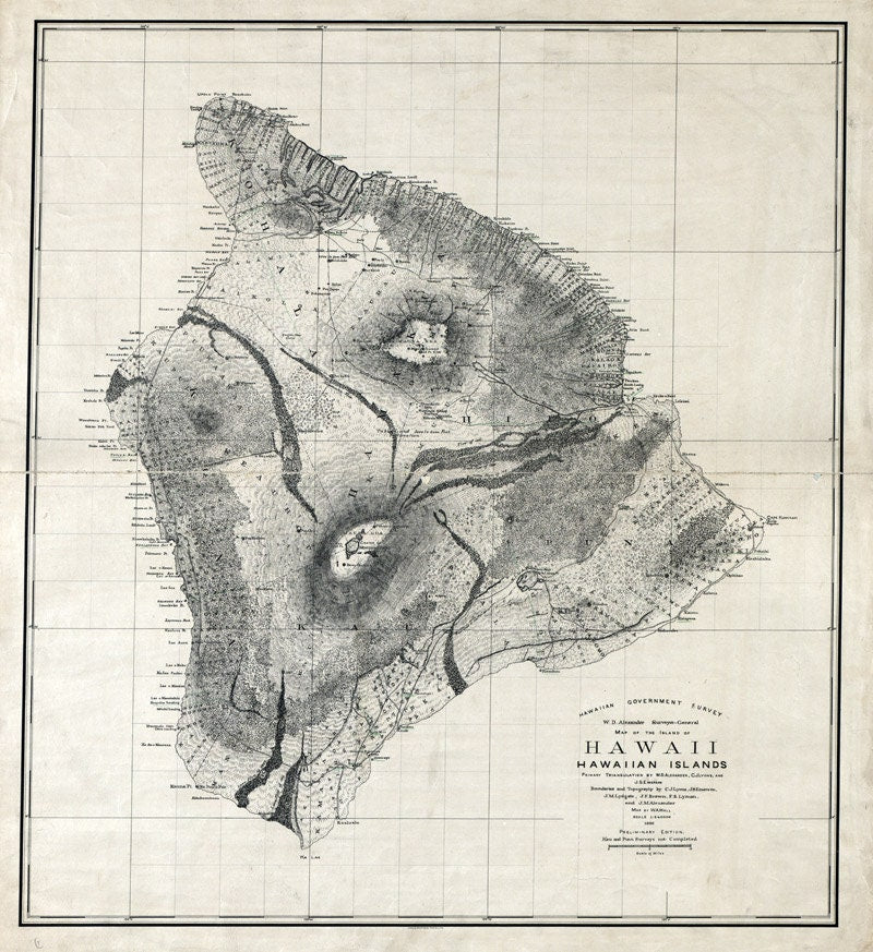 1886 Map of Hawaii