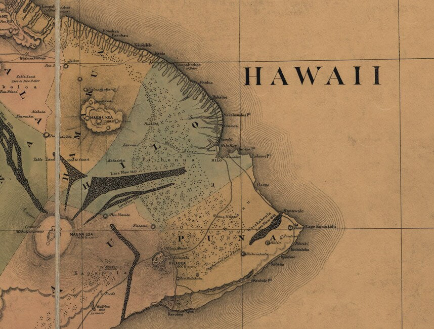 1876 Map of the Hawaiian Islands