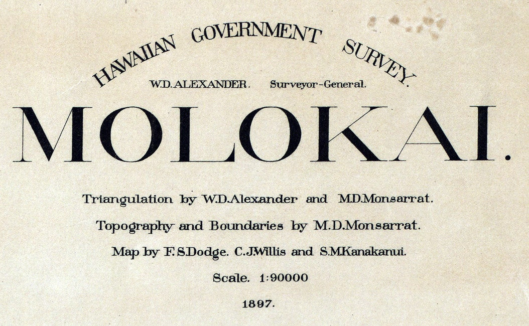 1897 Map of Molokai Hawaii
