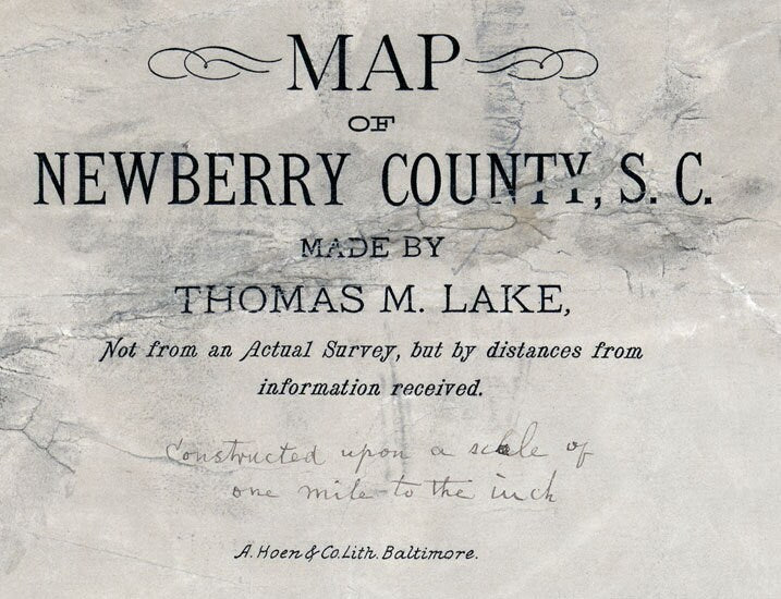 1887 Map of Newberry County South Carolina