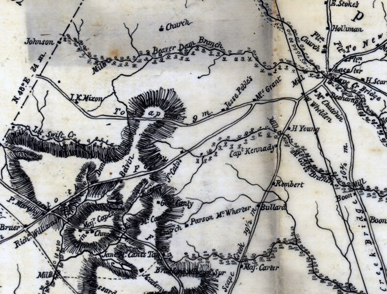 1825 Map of Sumter County South Carolina Historical Names
