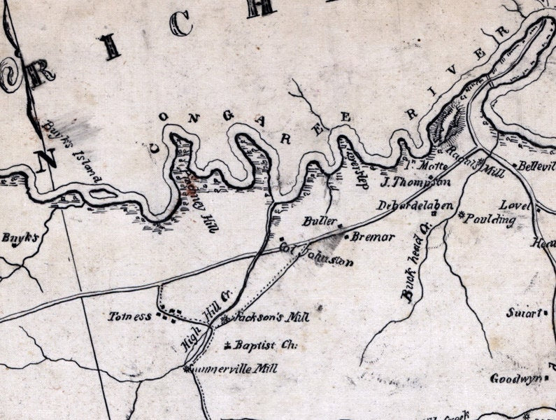 1820 Map of Orangeburgh District South Carolina