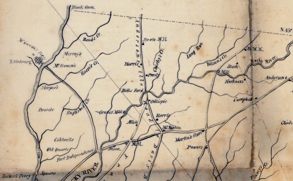1825 Map of Abbeville District (County) South Carolina