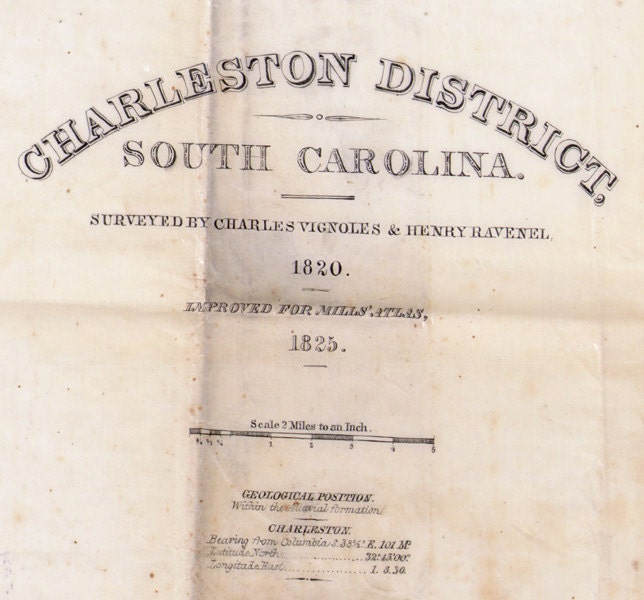 1825 Map of Charleston County South Carolina