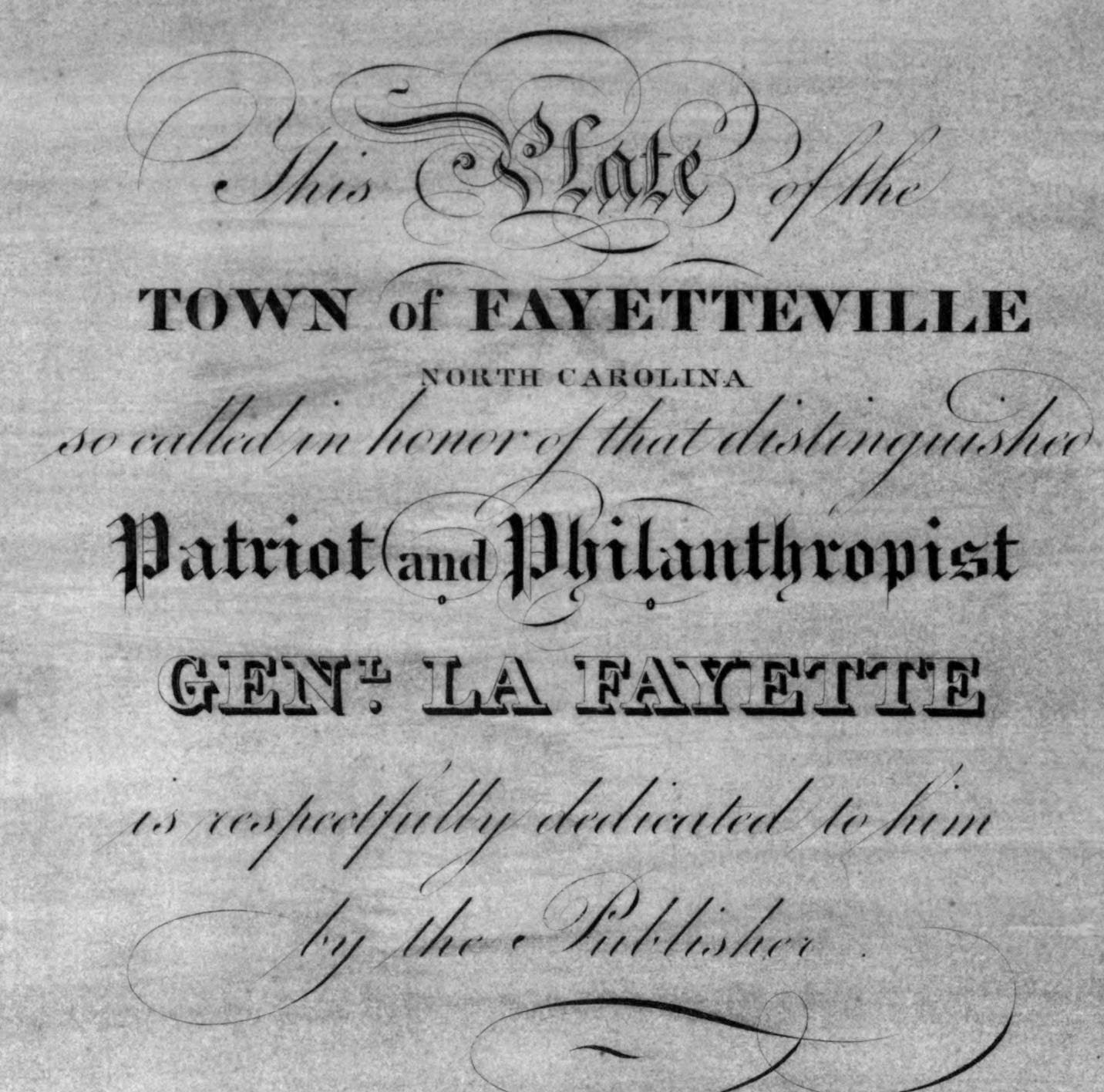 1822 Map of Fayetteville North Carolina