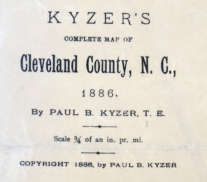 1886 Map of Cleveland County North Carolina