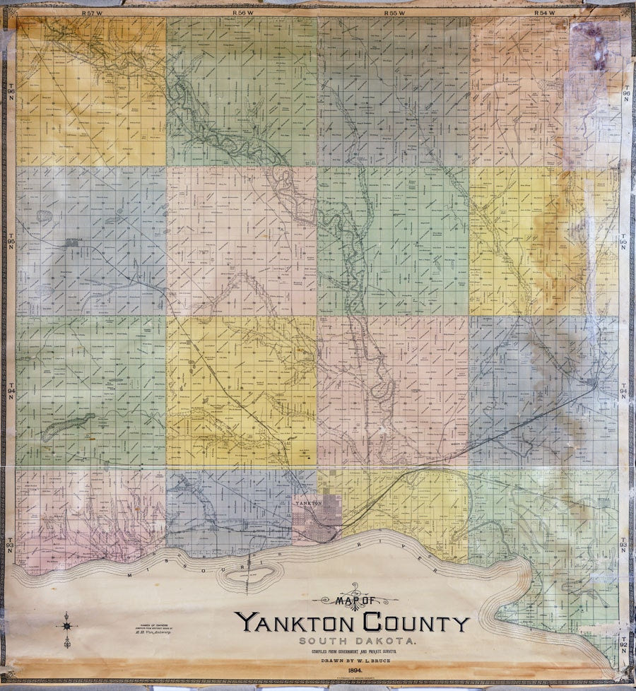 1894 Map of Yankton County South Dakota