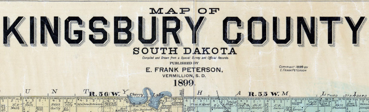 1899 Map of Kingsbury County South Dakota