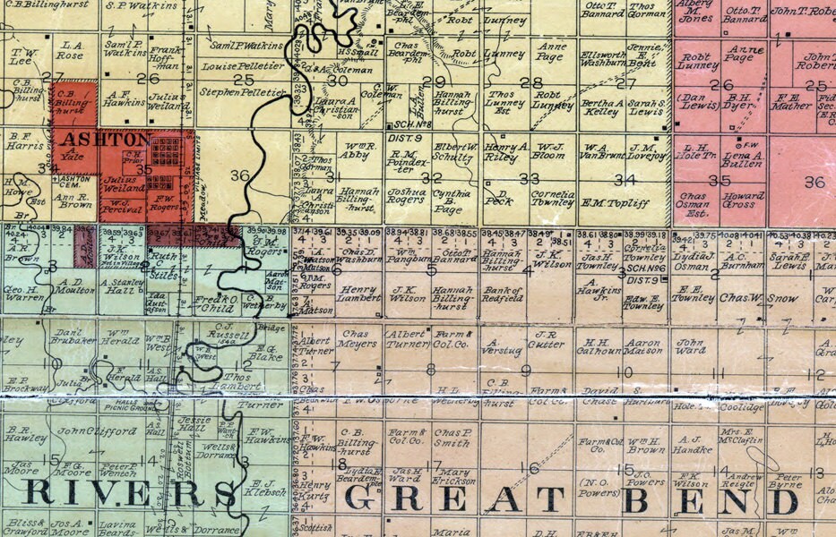 1899 Map of Spink County South Dakota Ashton