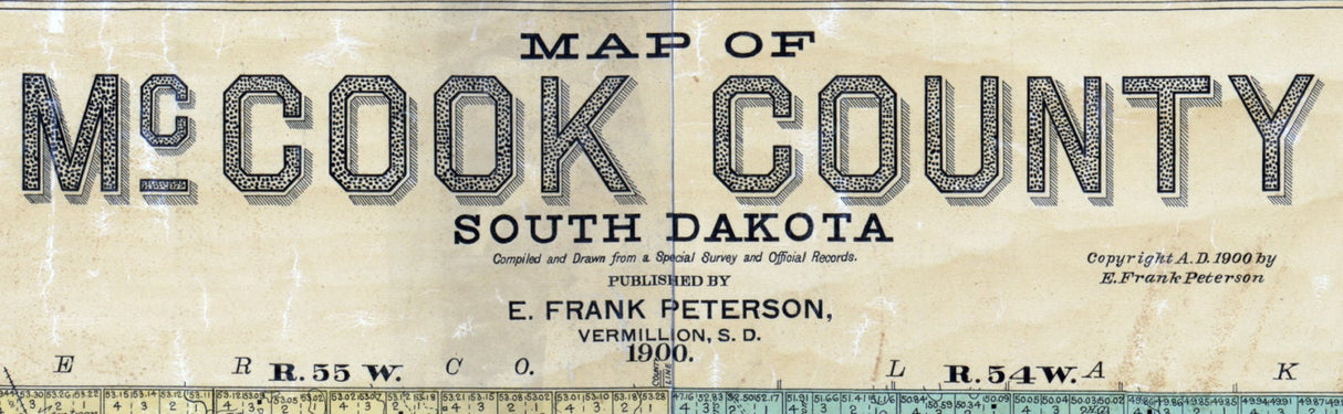 1900 Farm Line Map of McCook County South Dakota