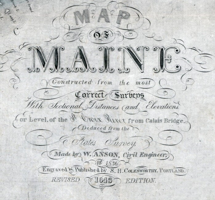 1843 Map of the State of Maine