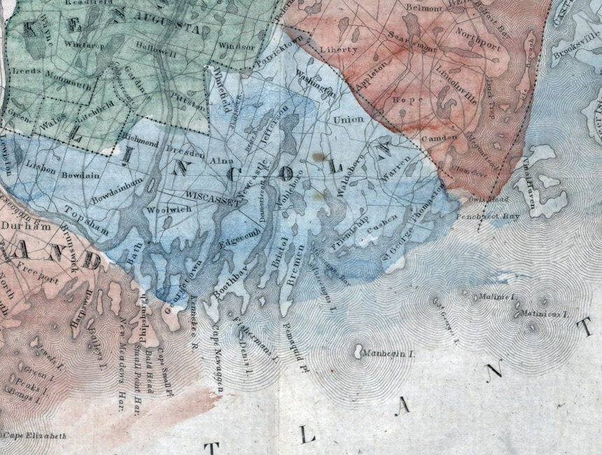 1843 Map of the State of Maine