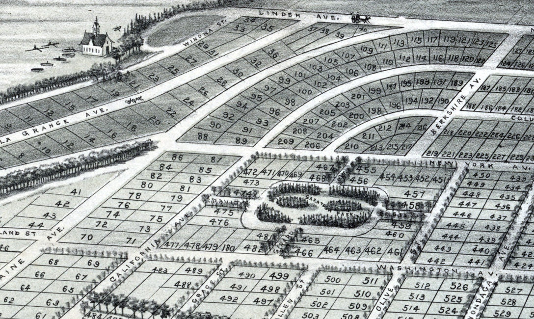 1880 Map of Lagoon Heights Cottage City Massachusetts