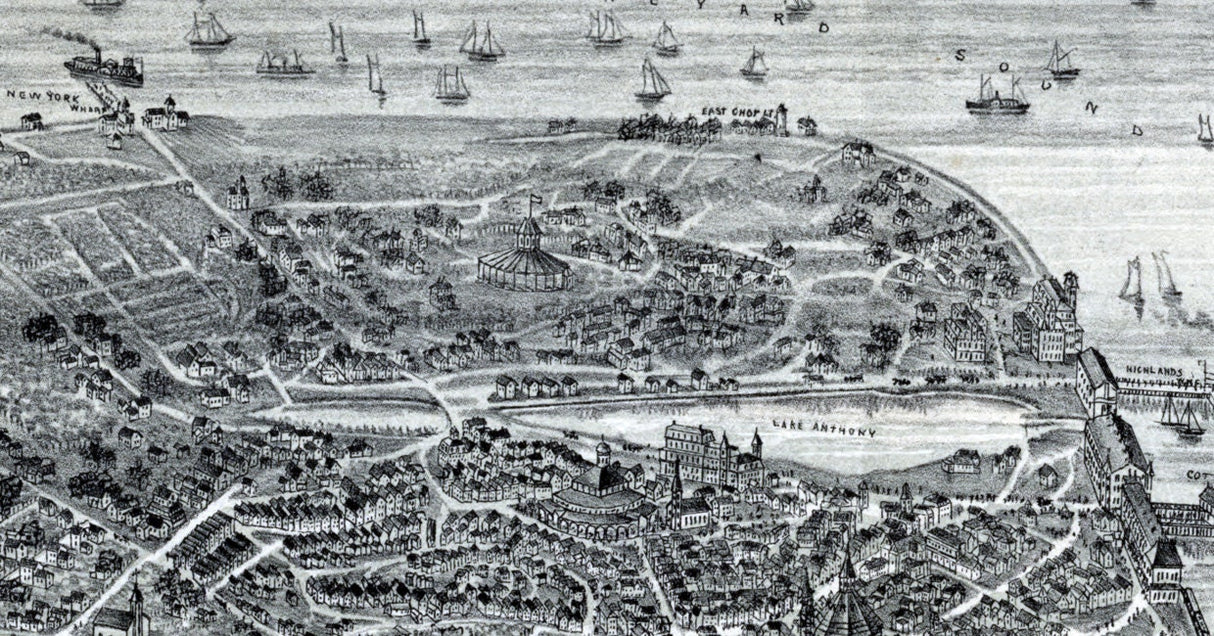 1880 Map of Lagoon Heights Cottage City Massachusetts