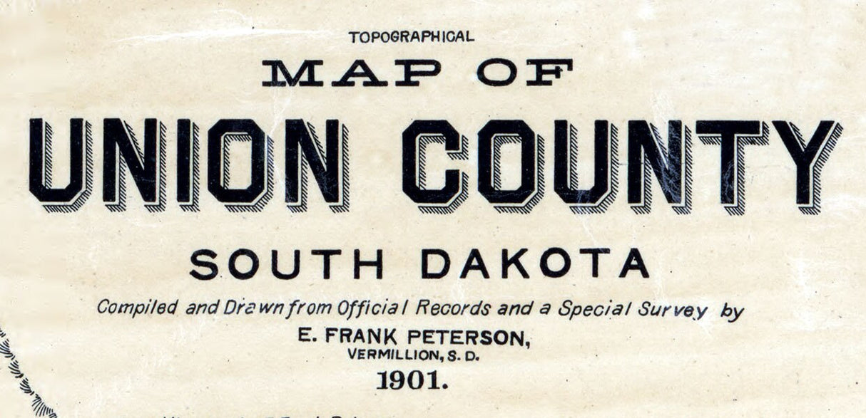 1892 Map of Union County South Dakota Big Sioux
