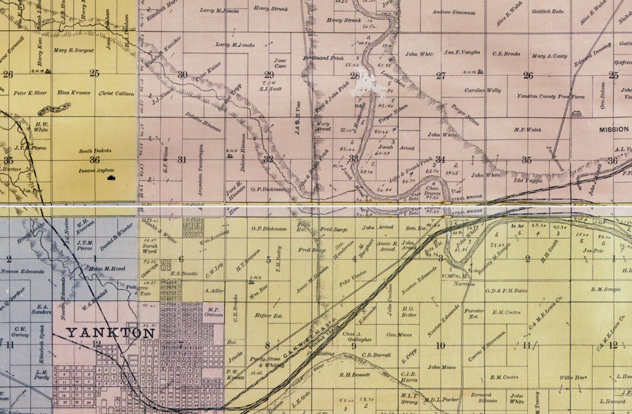 1894 Map of Yankton County South Dakota