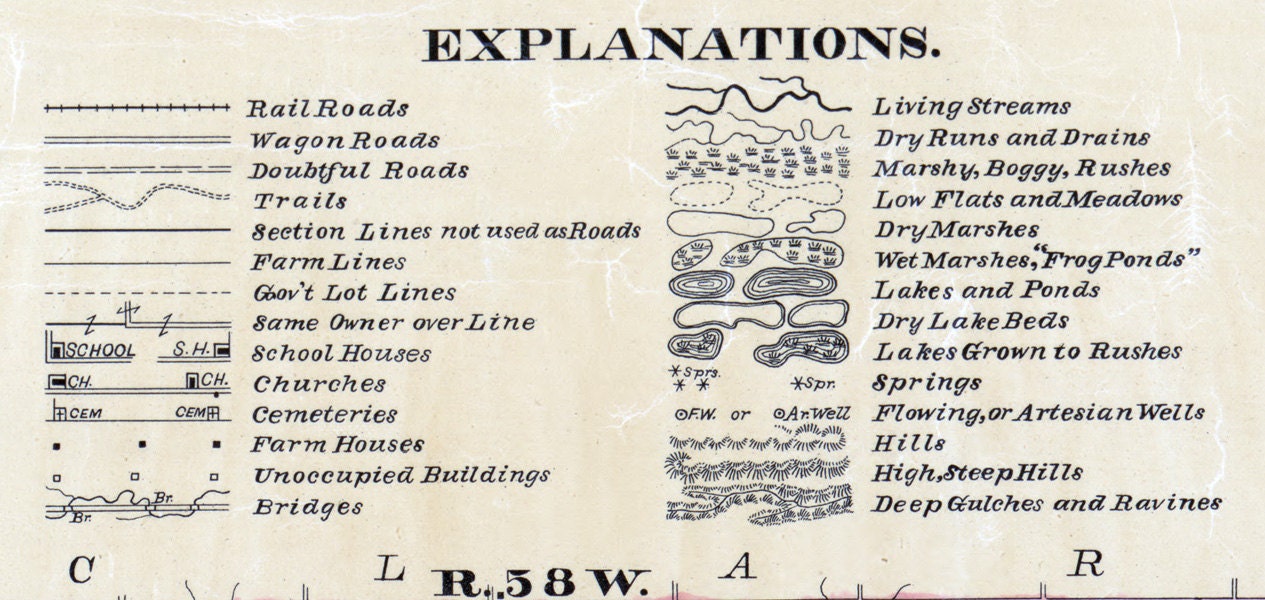 1899 Map of Kingsbury County South Dakota