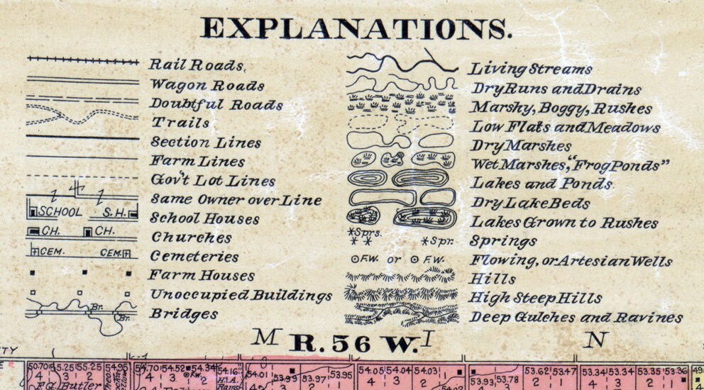 1900 Farm Line Map of McCook County South Dakota